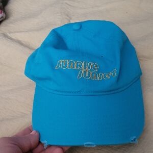 Aerie Turquoise Cap with Yellow Embroidery